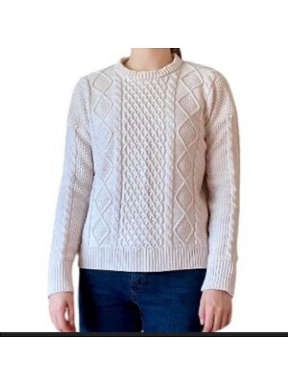 KERSH Wool Blend Off White Cable Knit Sweater Women's sz Medium